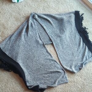 CAbi Black and Gray Knit Wrap